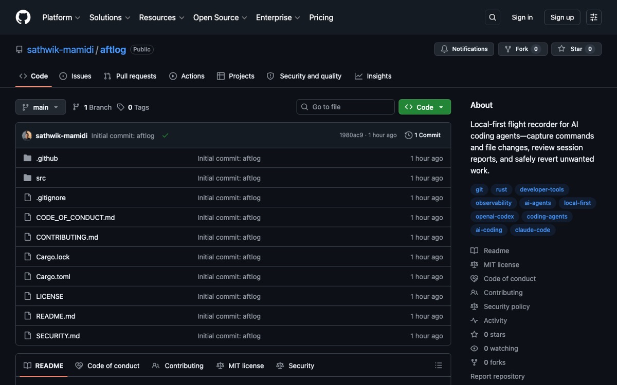 Aftlog repository