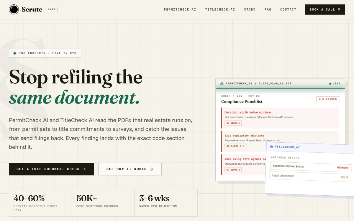 Scrute Labs website